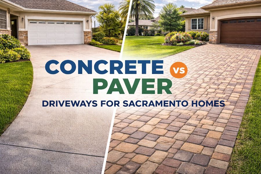 Concrete vs Paver Driveways for Sacramento Homes 1 Concrete vs Paver Driveways for Sacramento Homes
